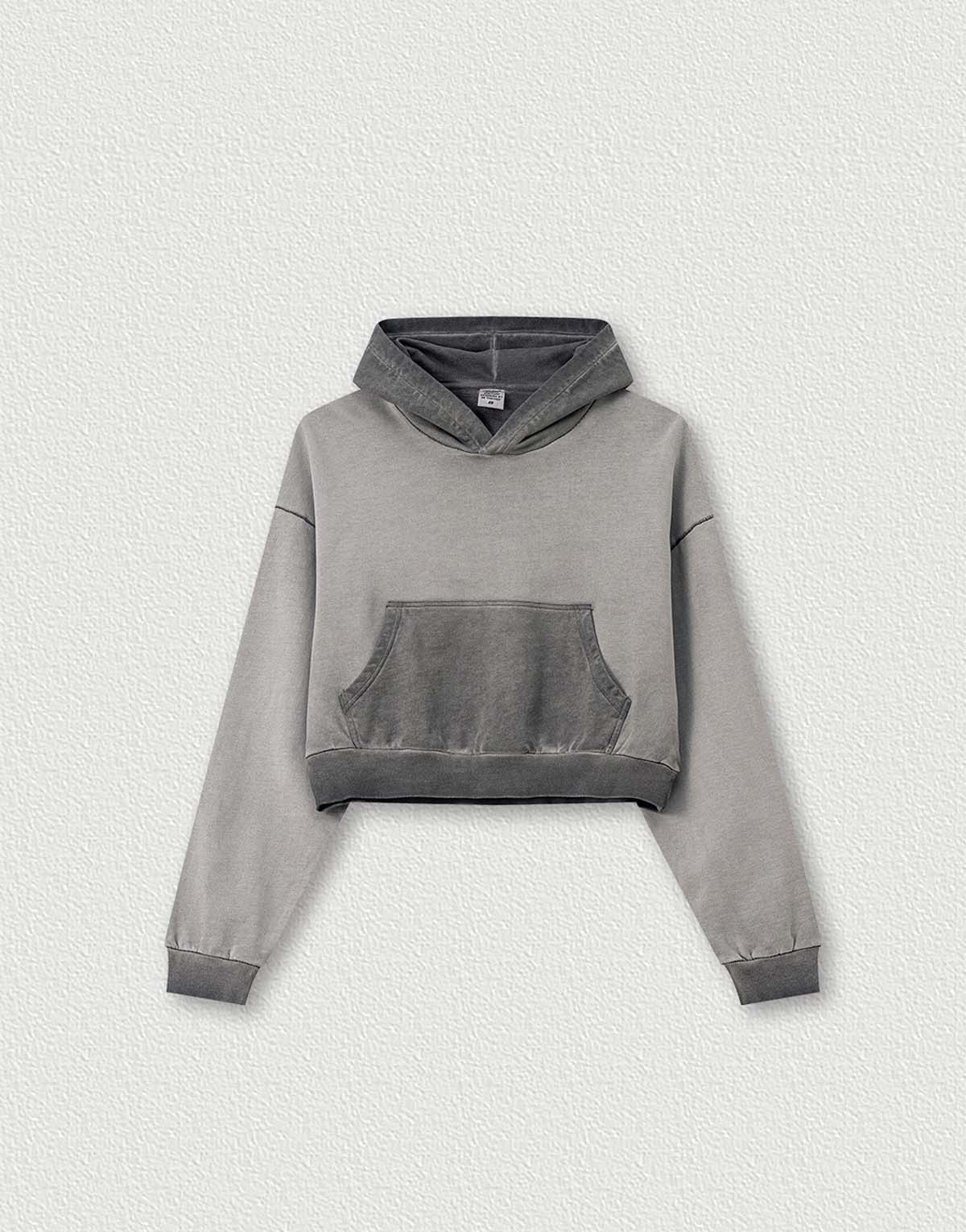 Women's Short Trendy Color-Block Hoodie-wh282-1